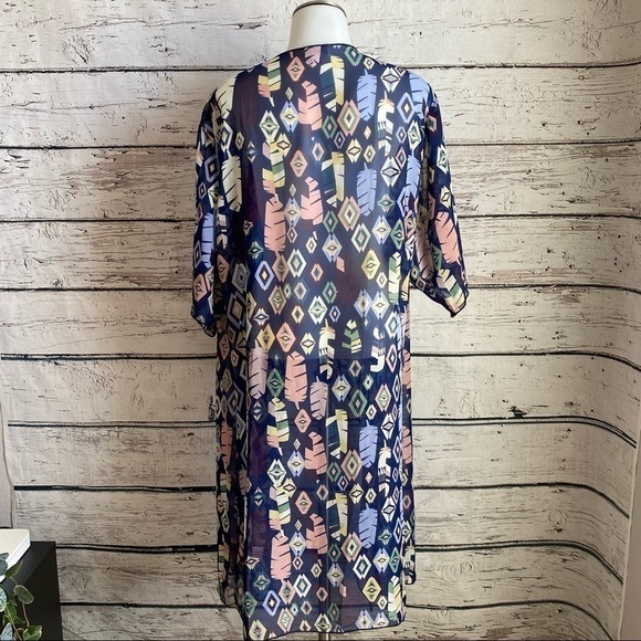 LuLaRoe Navy Feather Duster/Cardigan - Picture 2 of 5